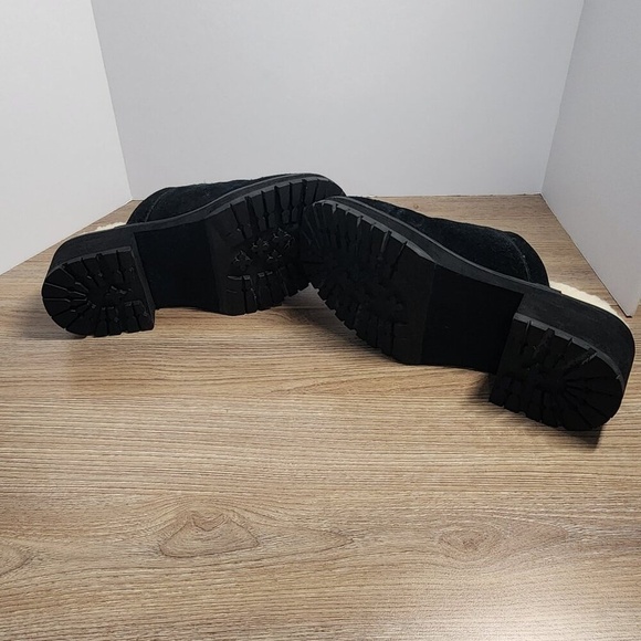 Ugg Mule Sherpa Lined Clogs Black Suede Size 9 - Picture 7 of 8